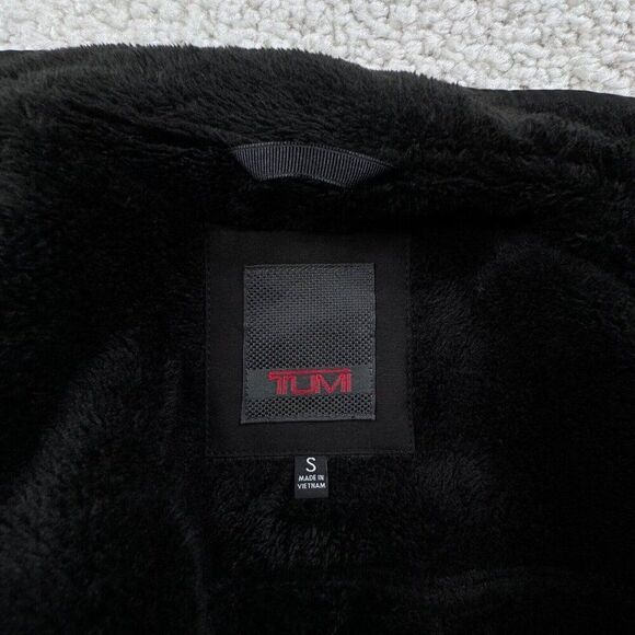 TUMI Soft Shell Fleece Lined Jacket Black Gray - Picture 4 of 10